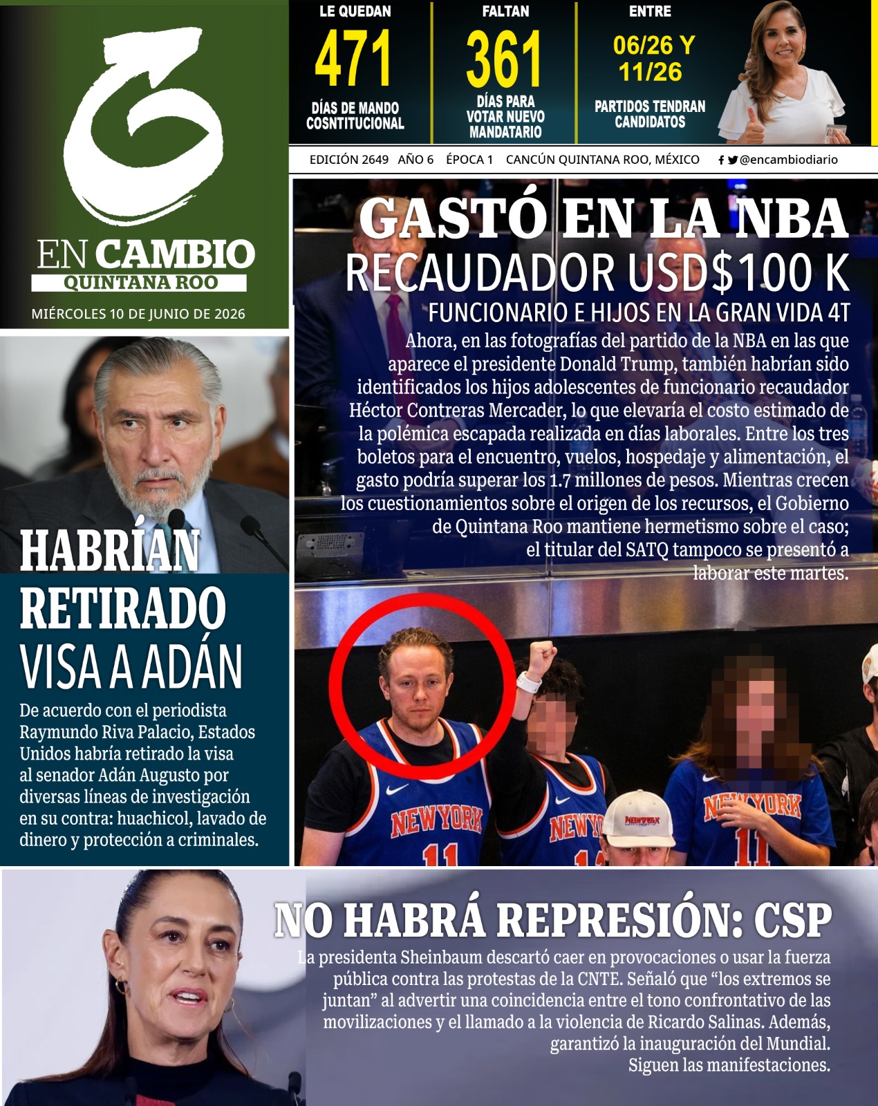 portada en cambio qroo 10 junio 2026 portada en cambio qroo 10 junio 2026