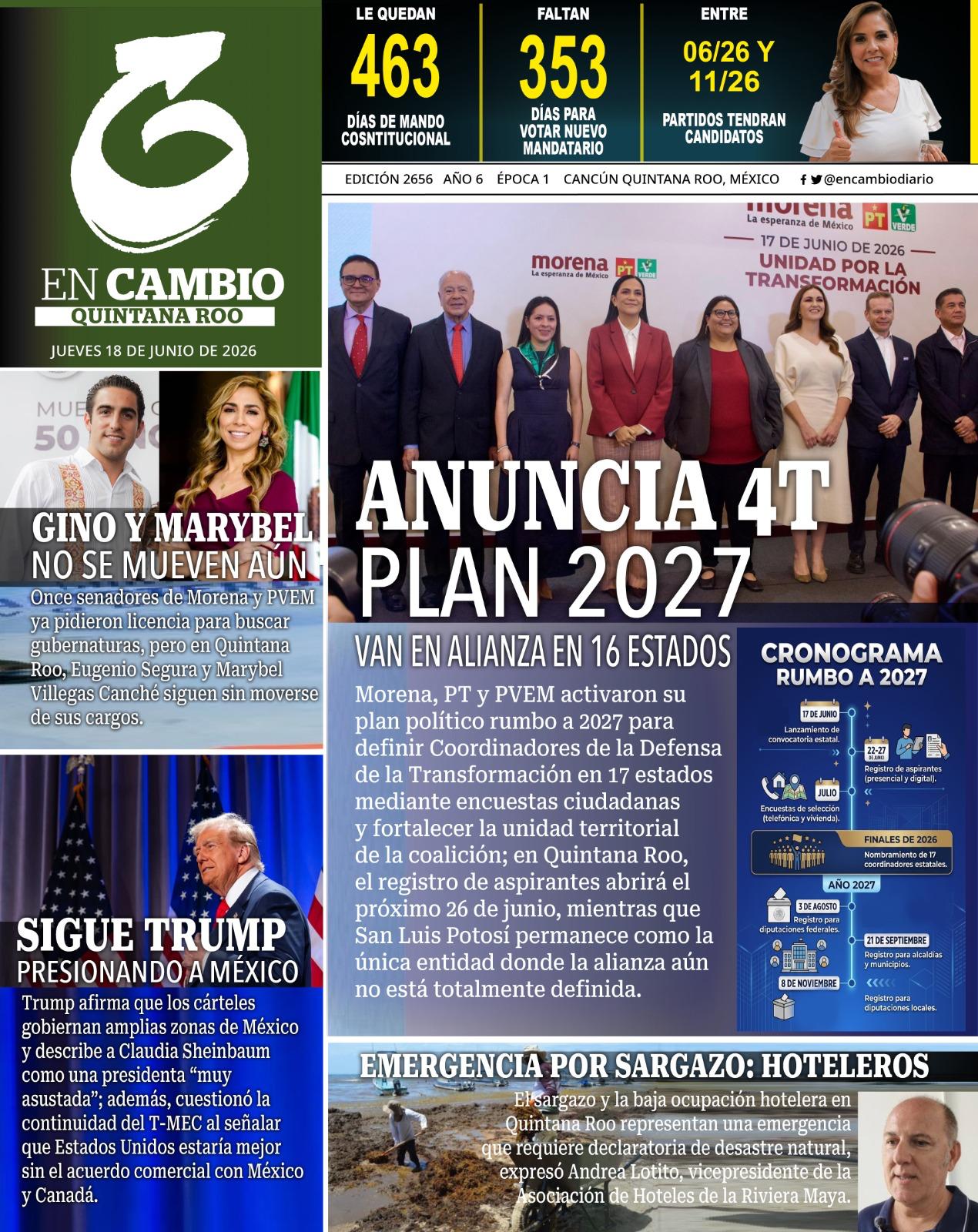 portada en cambio qroo 18 de junio 2026