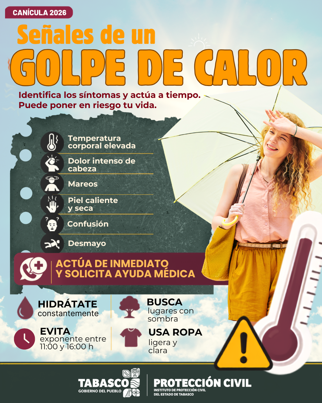 Señales de un golpe de calor