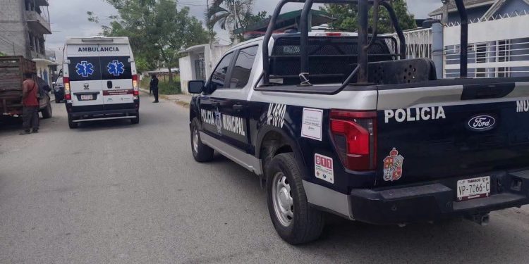 Lugar donde ejecutan a un hombre en Cunduacán frente a una iglesia en Tabasco.