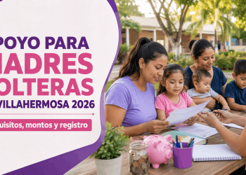 Madre consulta los requisitos del apoyo para madres solteras en Villahermosa 2026