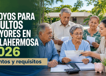 Adultos mayores consultan los requisitos de los apoyos disponibles en Villahermosa durante 2026