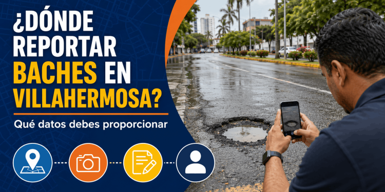 Los ciudadanos pueden reportar baches y daños en vialidades municipales mediante la línea 072.