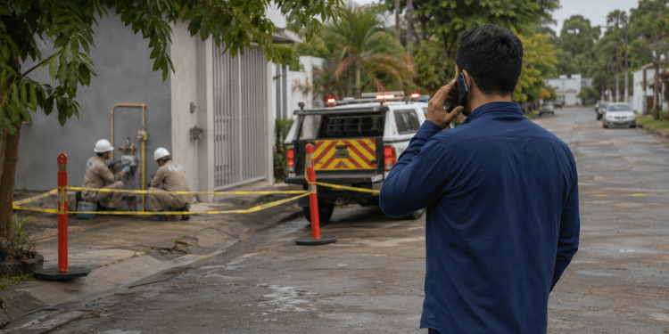 Bomberos atienden el reporte de una fuga de gas en una vivienda de Villahermosa.