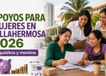 Mujeres consultan los requisitos de los apoyos disponibles en Villahermosa durante 2026