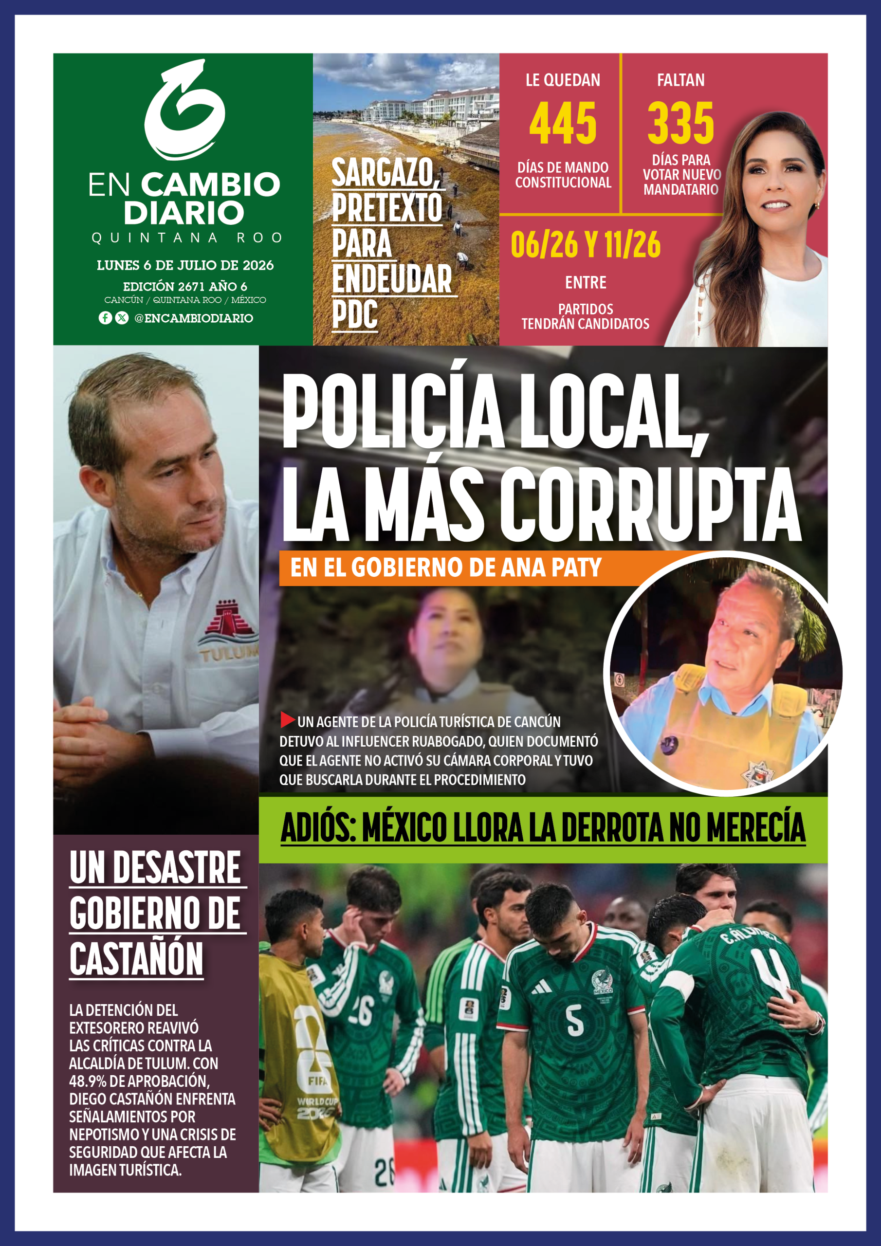 contra portada en cambio diario qroo 2026 Contra portada en cambio diario qroo 2026