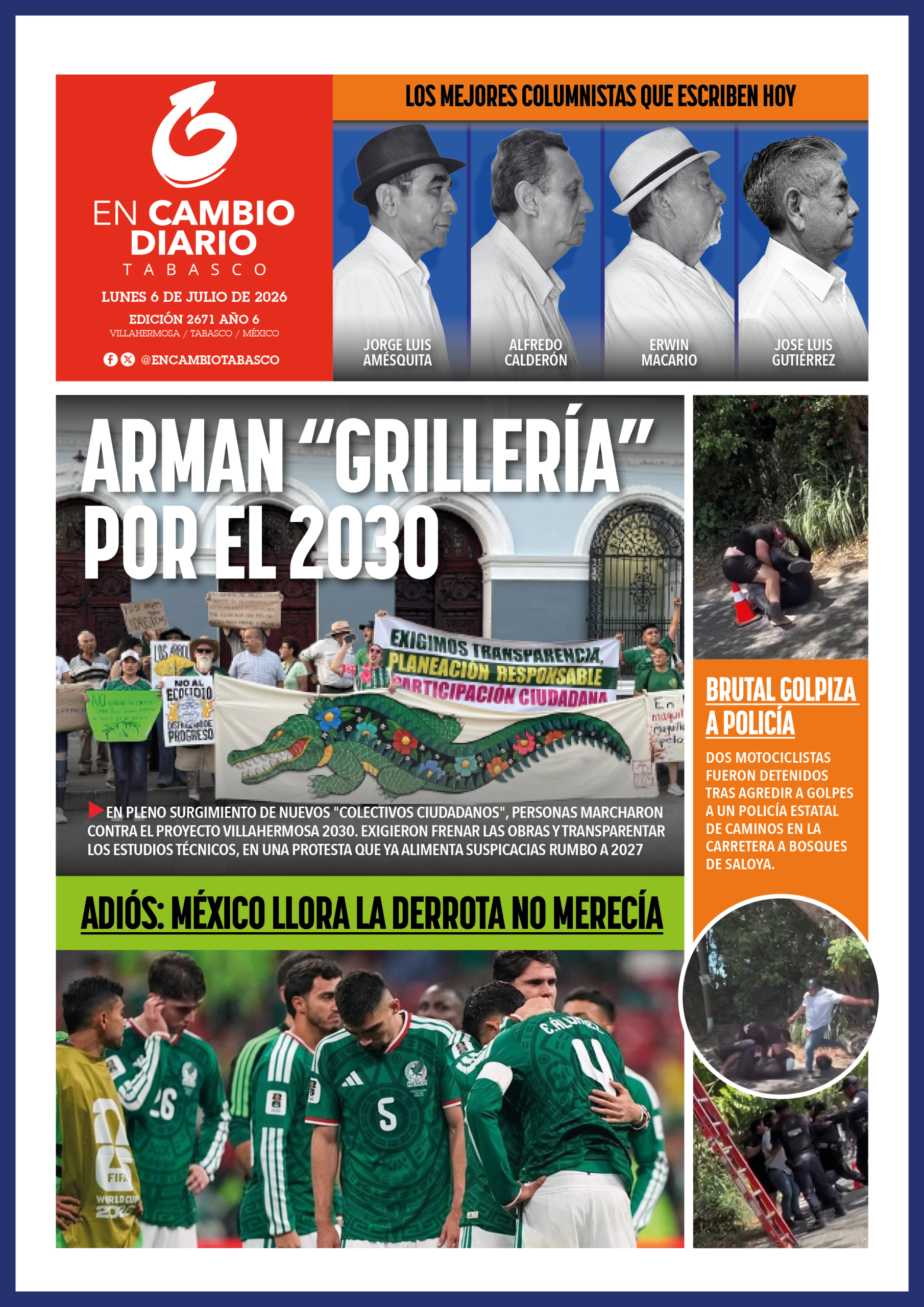 contra portada en cambio diario tabasco 2026 contra portada en cambio diario tabasco 2026