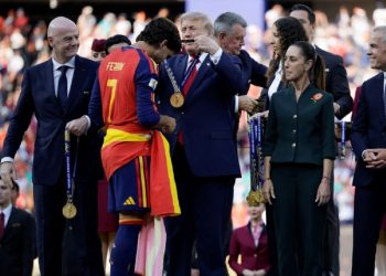 Claudia Sheinbaum participa en la ceremonia de premiación del Mundial 2026 junto a Donald Trump, Mark Carney y Gianni Infantino.