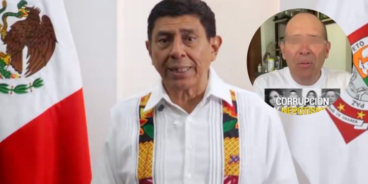 Salomón Jara Cruz durante una conferencia relacionada con el asesinato del periodista Alejandro Leyva Aguilar.