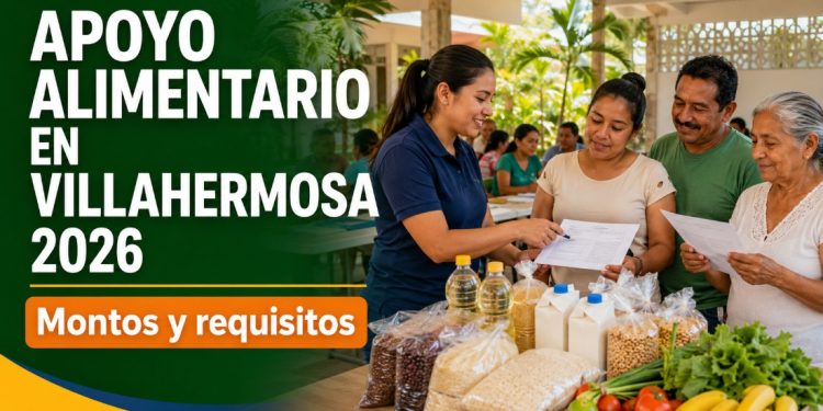 Familia consulta los requisitos del apoyo alimentario de 500 pesos disponible en Villahermosa durante 2026
