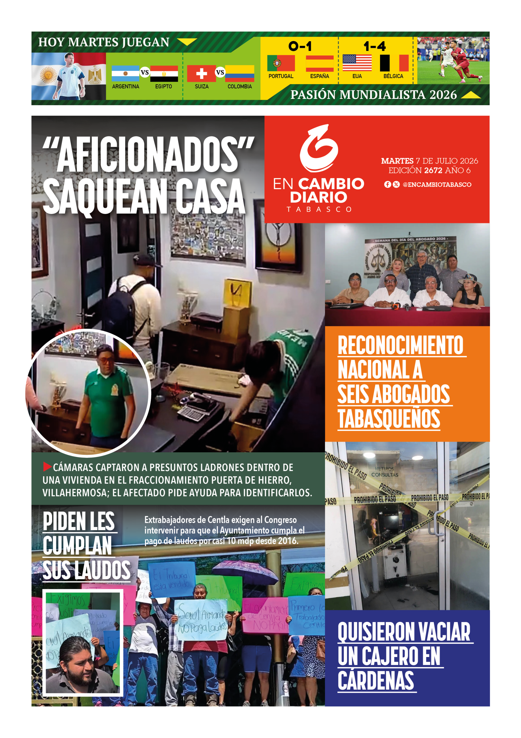 portada en cambio tabasco 7 julio 2026 portada en cambio tabasco 7 julio 2026